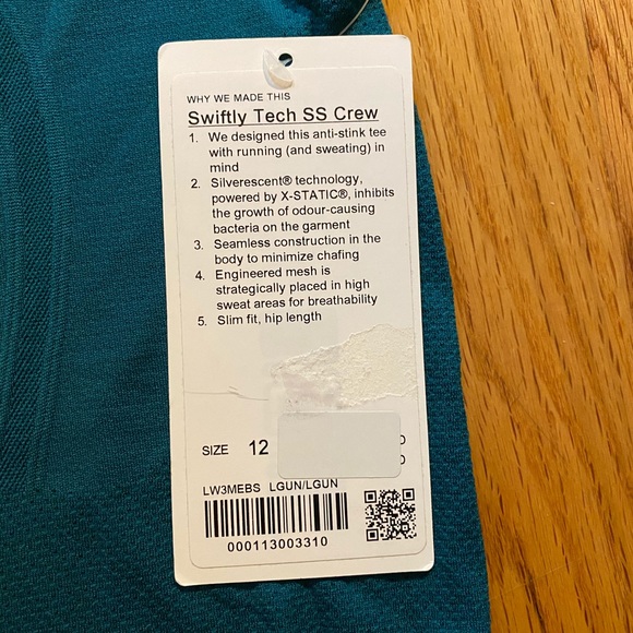 Lululemon NWT Swiftly Tech SS Crew LGUN/LGUN 12 - Picture 5 of 6
